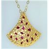 Image 3 : Coera 18K Yellow Gold, Ruby & Diamond Necklace