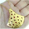 Image 5 : Coera 18K Yellow Gold, Ruby & Diamond Necklace