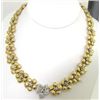 Image 3 : Salavetti 18K Two-Toned Gold Diamond Necklace