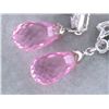 Image 3 : 18k White Gold Dangling Earrings w/ Diamonds & Topaz