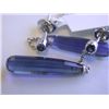 Image 1 : 14k White Gold Dangling Earrings with Blue Quartz