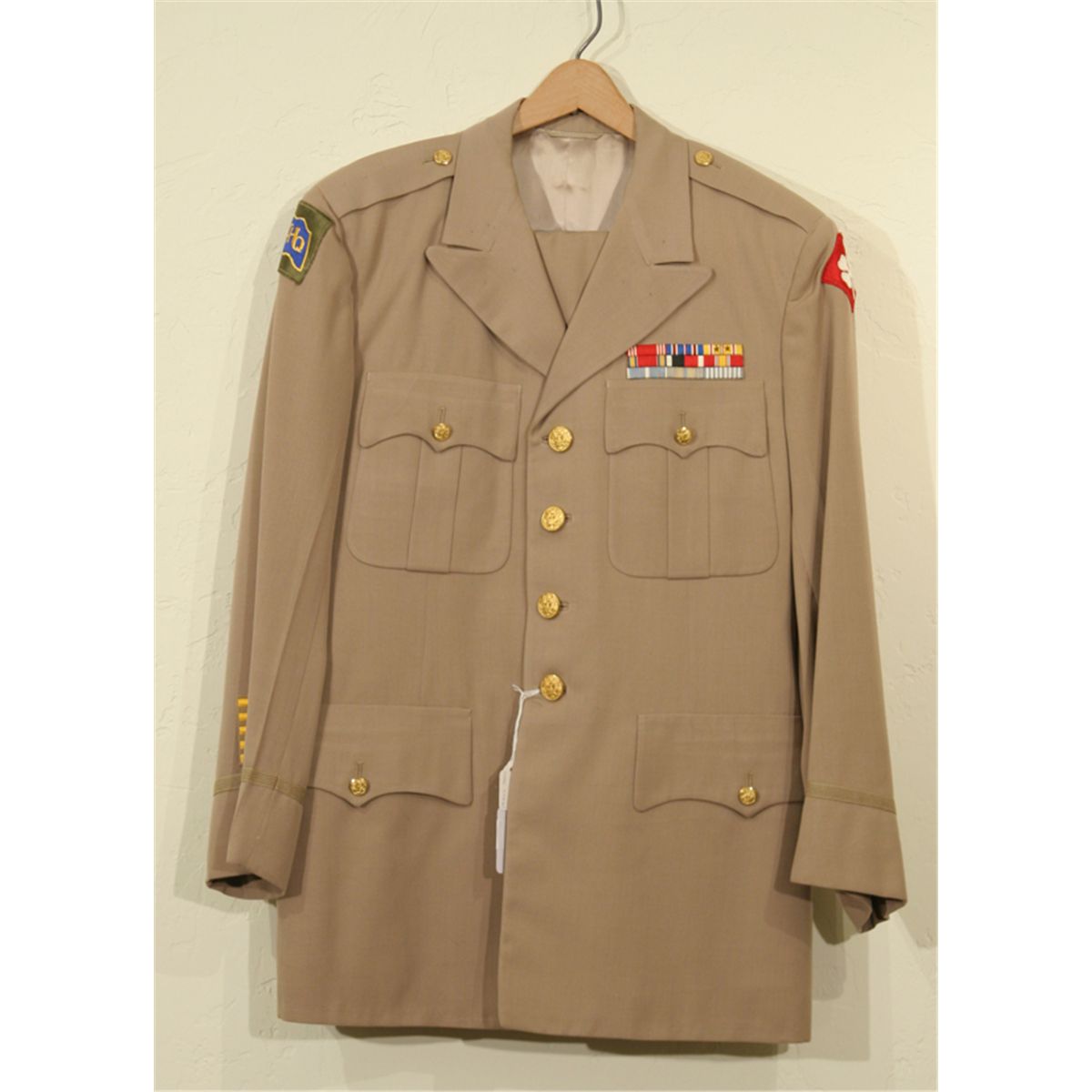 1950's Army officer's fourpocket tan uniform