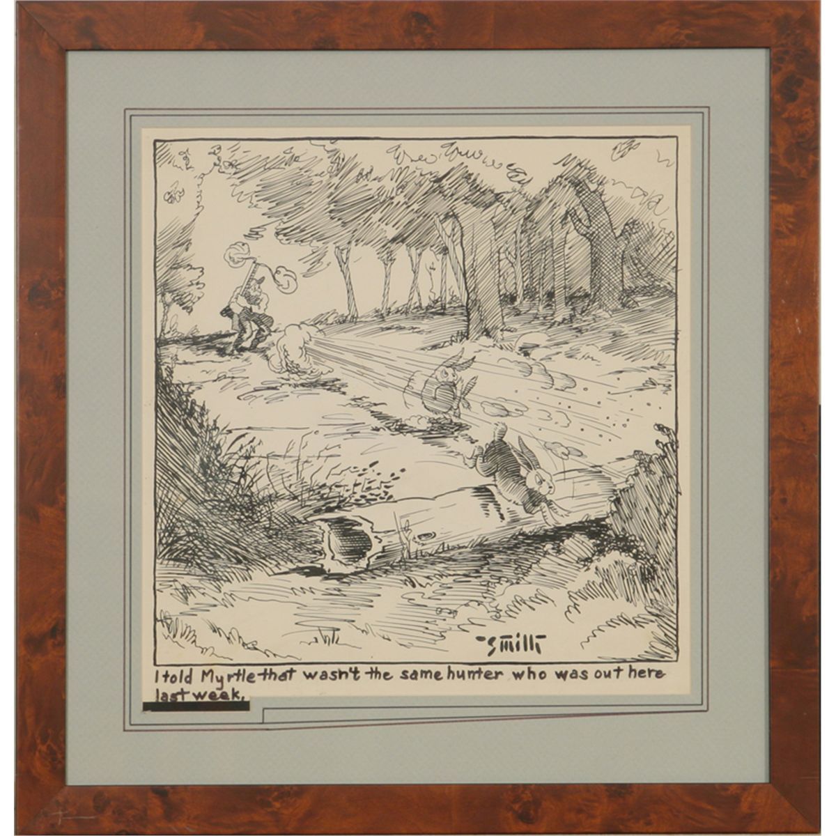 Hunting Illustration, pen & ink
