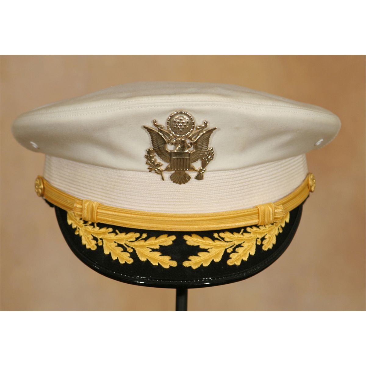 US Army Officer's White Visor Cap