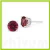 Image 1 : Genuine 3.0 ctw Ruby Stud Earrings 14kt Gold-White