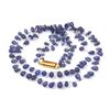 Image 2 : Natural 2Row Tanzanite Smooth Teardrop Beads Stringing Necklace Gemstone 140.00ctw with brass clasp