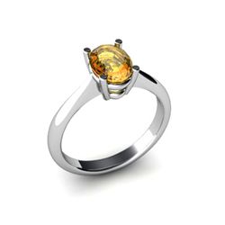 Genuine 1.25 ctw Citrine Ring 14kt White or Yellow Gold