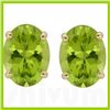 Image 1 : Genuine 4.50 ct 10X8mm Oval Peridot Stud Earrings 14kt Gold-Yellow