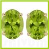 Image 1 : Genuine 8X6mm Oval Peridot Stud Earrings 14kt Gold-Yellow