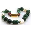 Image 1 : Natural Emerald, Ruby Teardrop Bracelet and Pearl 83.07ctw with brass clasp (Graduated)