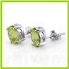 Image 1 : Genuine 2.05 ctw Peridot Stud Earrings  14kt Gold-White