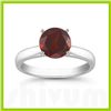 Image 1 : Genuine 1.40 ctw Garnet Solitaire Ring 14kt Gold-White 8x6 approx.