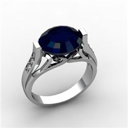 Genuine 6.09 ctw Sapphire Ring 18kt White or Yellow Gold