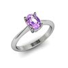 Image 1 : Genuine 0.45 ctw Amethyst Ring 14kt White or Yellow Gold