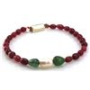 Image 1 : Natural Ruby, Emerald Teardrop Bracelet and Pearl 60.38ctw with brass clasp (Graduated)