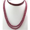 Image 1 : Natural Ruby Round  Beads Necklace w/brass clasp