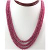 Image 1 : Natural Ruby Round  Beads Necklace w/brass clasp