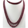 Image 1 : Natural Ruby Round  Beads Necklace w/brass clasp