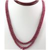 Image 1 : Natural Ruby Round  Beads Necklace w/brass clasp
