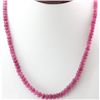 Image 1 : Natural Ruby Round  Beads Necklace w/brass clasp