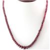 Image 1 : Natural Ruby Round  Beads Necklace w/brass clasp