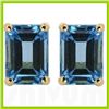 Image 1 : Genuine 3.80 ctw BlueTopaz  Emerald Cut  Earrings 14kt Gold-Yellow