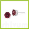 Image 1 : Genuine 1.10 ctw Ruby Stud Earrings 14kt Gold-White