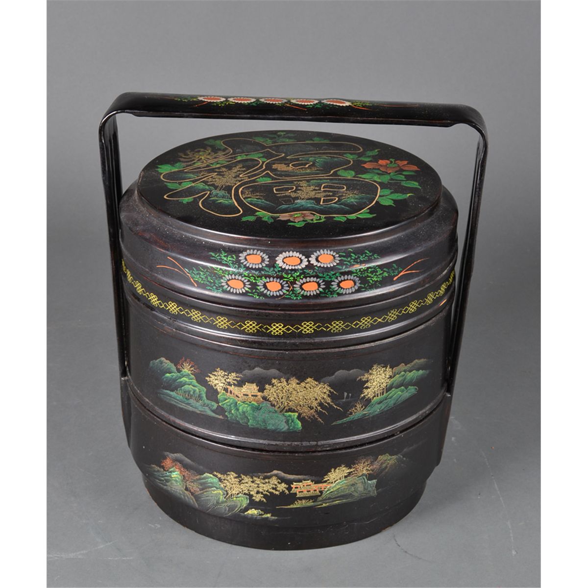 Chinese Lacquer Tiered Food Container