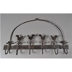 An American Wrought Iron Hanging Rack