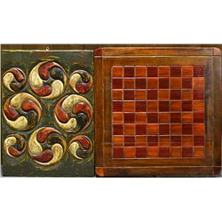 (2) Kelly Green  Carved Game Boards