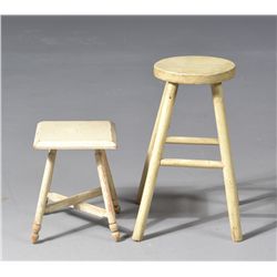 (2) Miniature Painted Stands