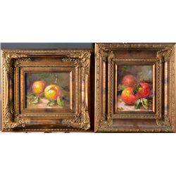 Pr. Of Signed Oil Paintings on Canvas