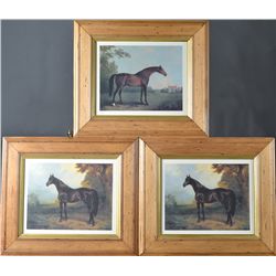 (3) Rustic Framed Horse Prints