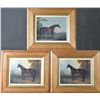 (3) Rustic Framed Horse Prints