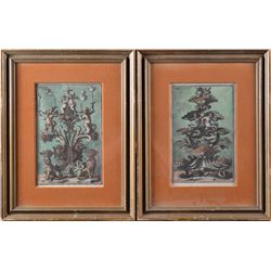 Pr. Of Hand Colored Etchings After Joannes Giardini