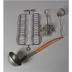 (4) Pieces American Wood & Tin Kitchenware