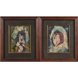 Pr. Of Picasso Style Oil Paintings on Panel