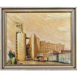 Signed WPA Style Oil Painting on Canvas