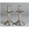 Image 1 : Pr. Of Early American Decorated Tin Candlesticks