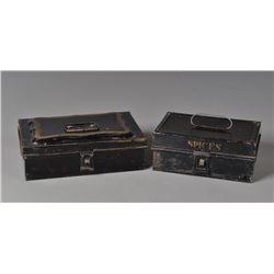 Two American Tin Spice Containers