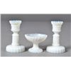 (3) Piece Miniature Opalescent Glass Garniture