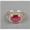 Image 1 : A 14kt Gold, And Rubellite Tourmaline Ring