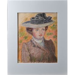 Monogramed Pierre Auguste Renoir, Pastel on Paper