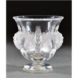 Lalique Dampiere Clear and Frosted Glass Vase