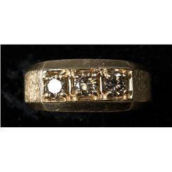 Men's 14K Gold & Champagne Diamond Ring