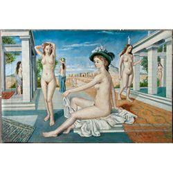 Style of P. Delvaux, Oil Painting on Canvas