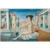 Image 1 : Style of P. Delvaux, Oil Painting on Canvas