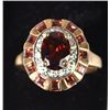 Image 1 : A 14K Gold, Mozambique Garnet & Diamond Ring