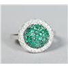 Image 1 : Ladies Emerald, Diamond & 14K Gold Ring