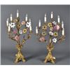Image 1 : Fine Pair of Gilt Bronze and Enameled Candelabras